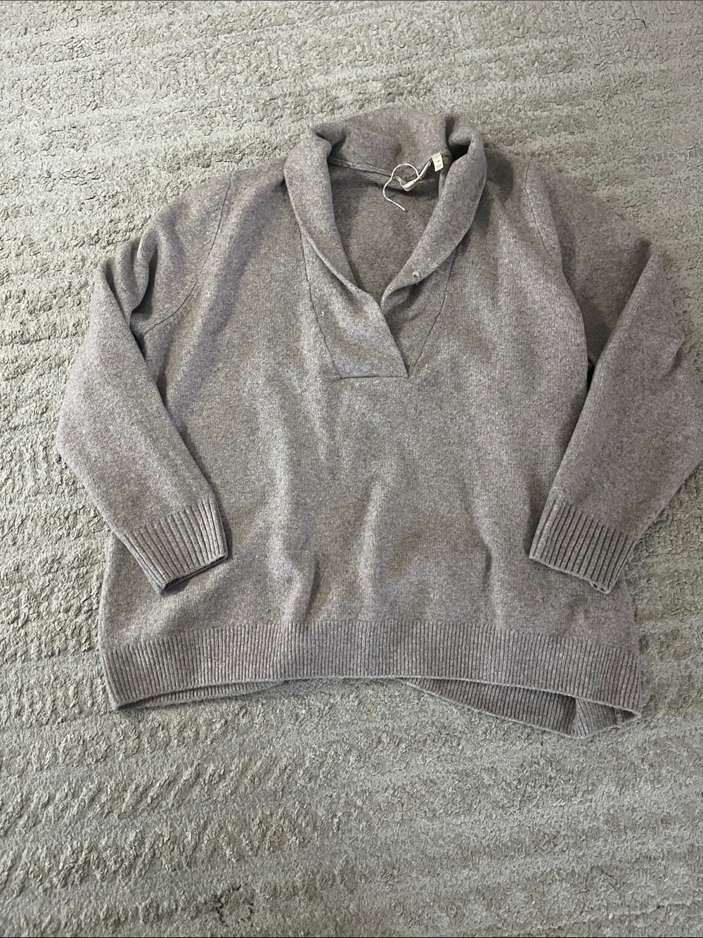 Soft Surroundings Cozy Women's Grey Shawl Collar Sweater 3x